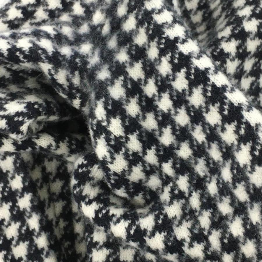 美品】パーリーゲイツ セーター 白×ネイビー 千鳥格子 カシミヤ混
