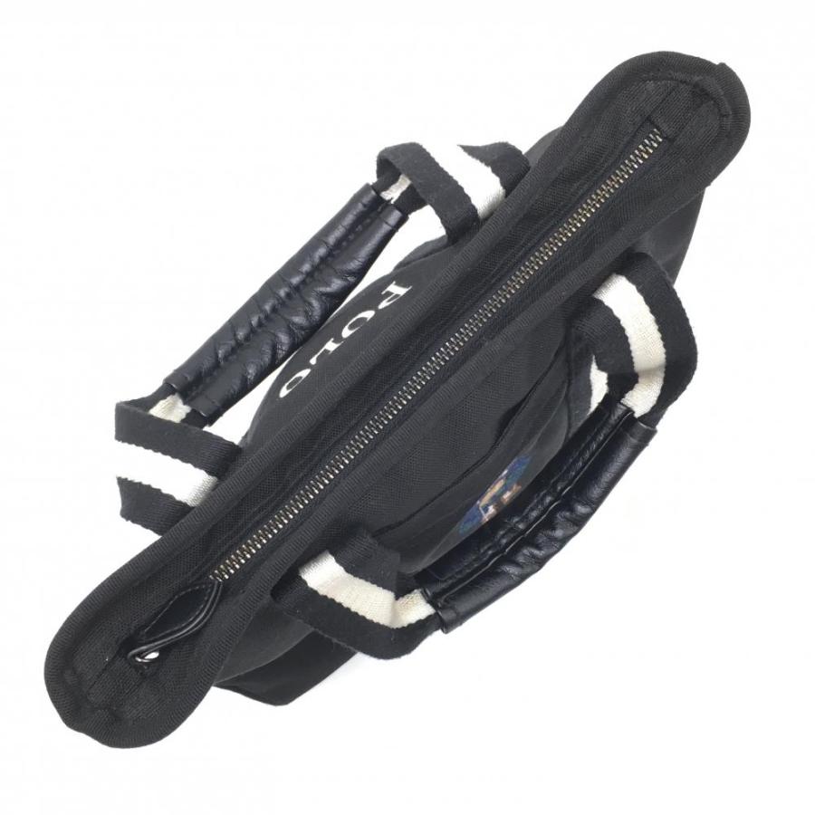 ラルフローレン カートバッグ 黒×白 ポロベア POLO BEAR 内外ポケット