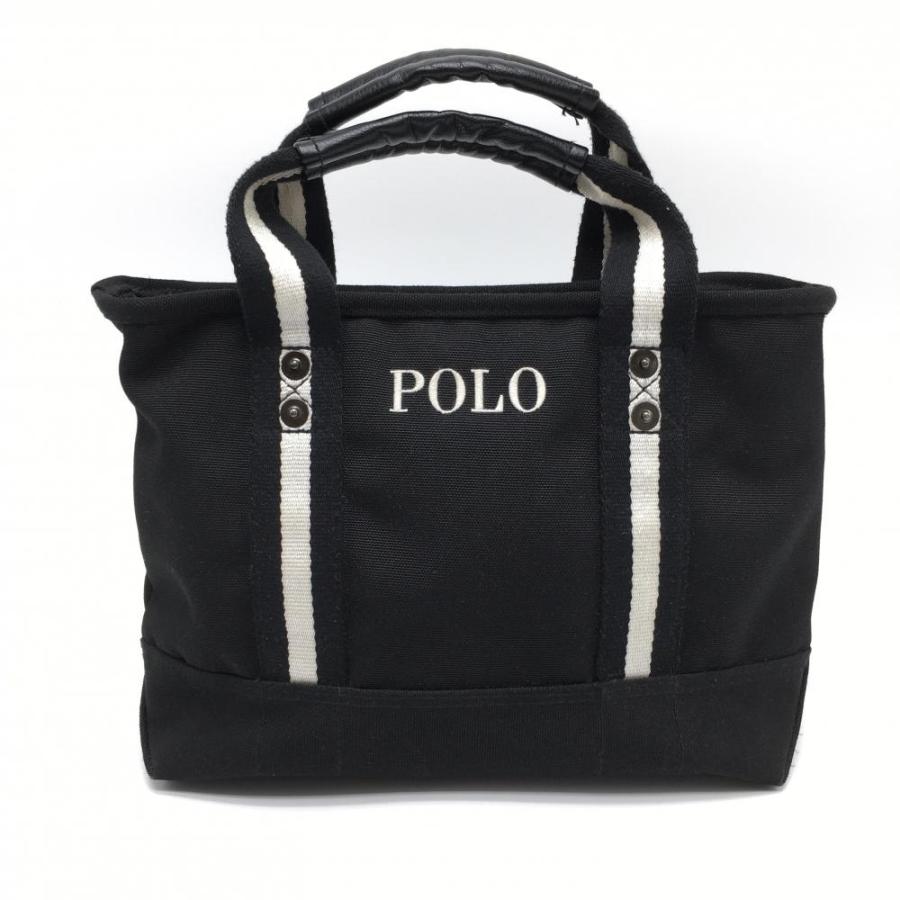 ラルフローレン カートバッグ 黒×白 ポロベア POLO BEAR 内外ポケット