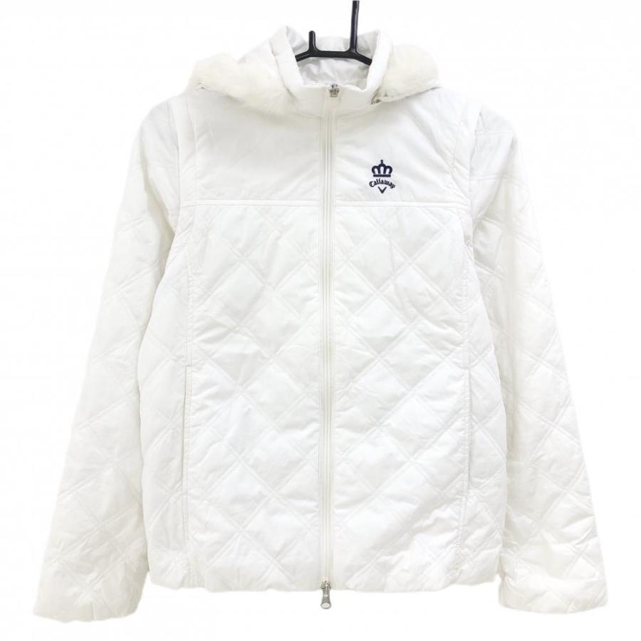 キャロウェイ 6WAY中綿ジャケット 白 袖・フード着脱可 キルティング