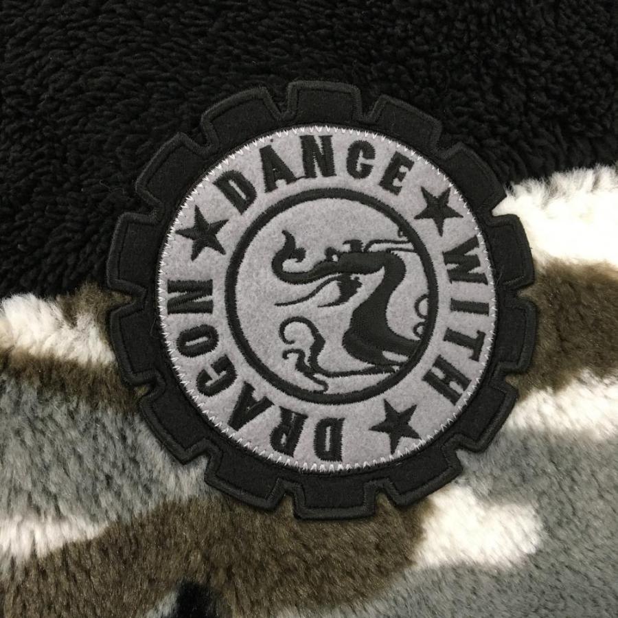 超美品】ダンスウィズドラゴン ボアジャケット 黒×グレー×白 身頃迷彩