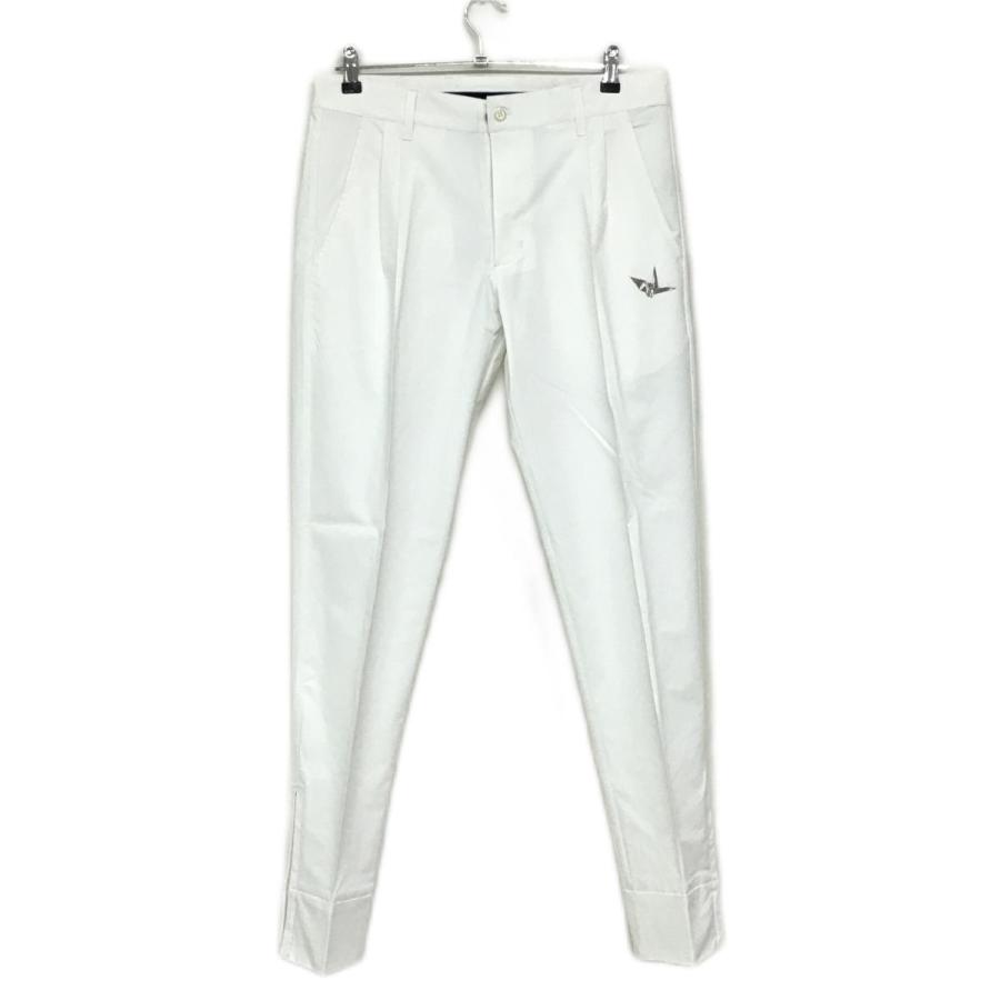 超美品】ウノピュウノウグァーレトレ パンツ 白 鶴 裾ジップ