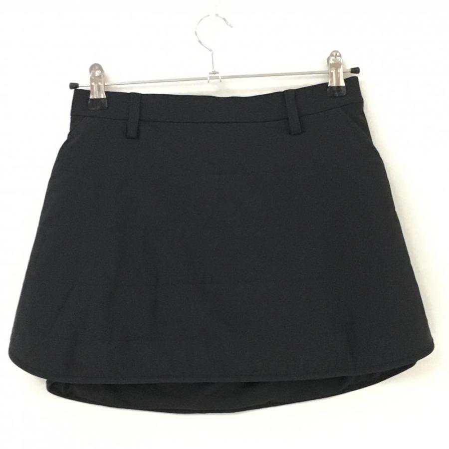 超美品】アディダス 中綿スカート 黒 無地 後ろウエストゴム