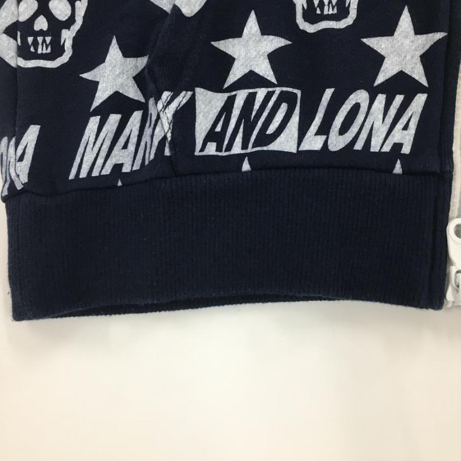 MARK&LONA（マークアンドロナ） ジップパーカー ネイビー×白 総柄