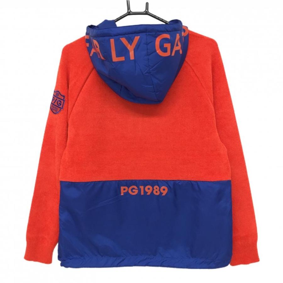 新品】パーリーゲイツ パーカー レッド×ブルー 異素材切替 ブルゾン