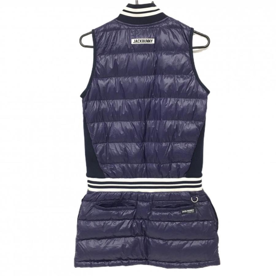 ジャックバニー ノースリーブダウンワンピース パープル×白 軽量