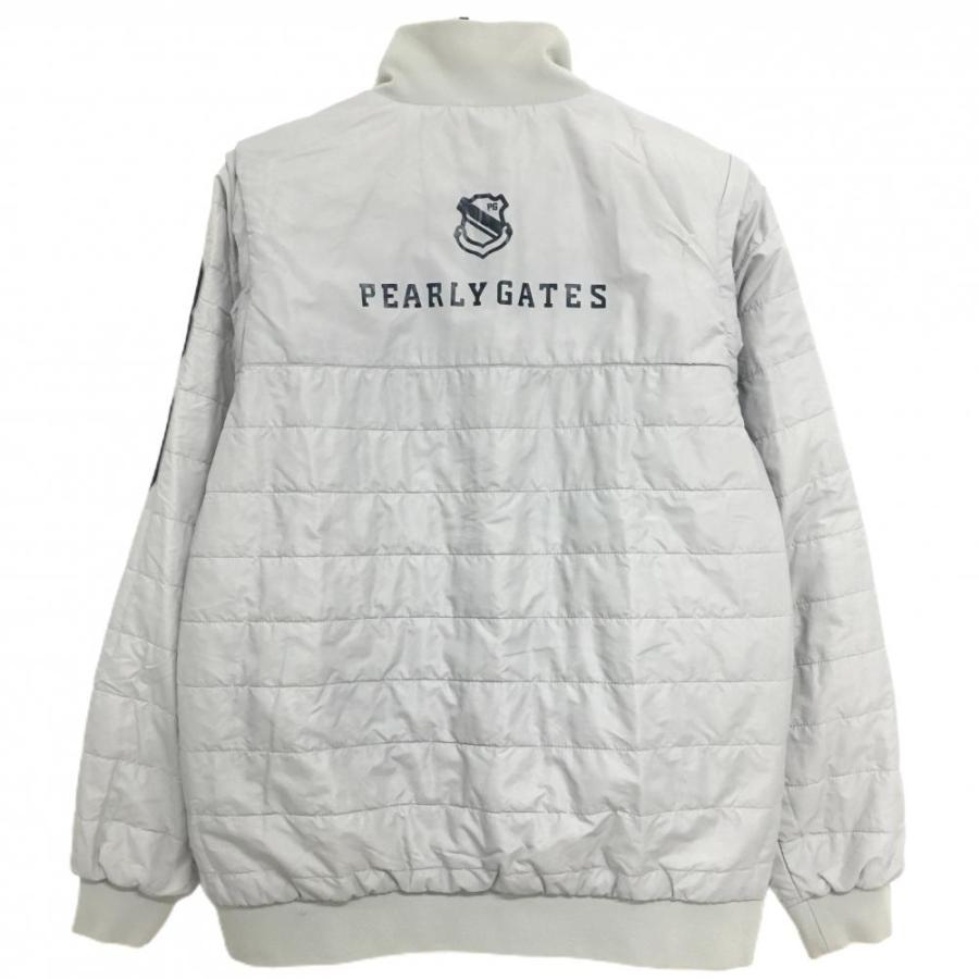 パーリーゲイツ 4WAY中綿リバーシブルジャケット 白 裏グレー ナイロン