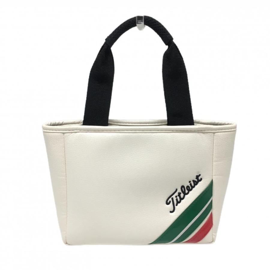 美品】タイトリスト カートバッグ 白×グリーン 内側ポケット ゴルフ
