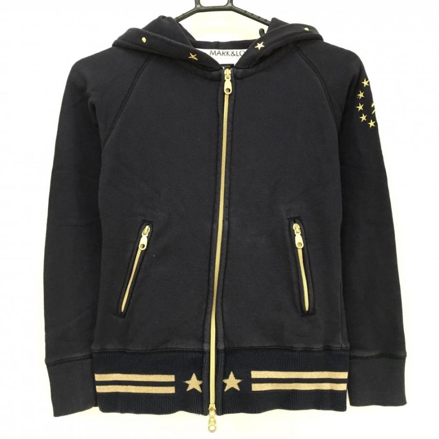 マークアンドロナ ジップパーカー ブルゾン ネイビー×ゴールド フード