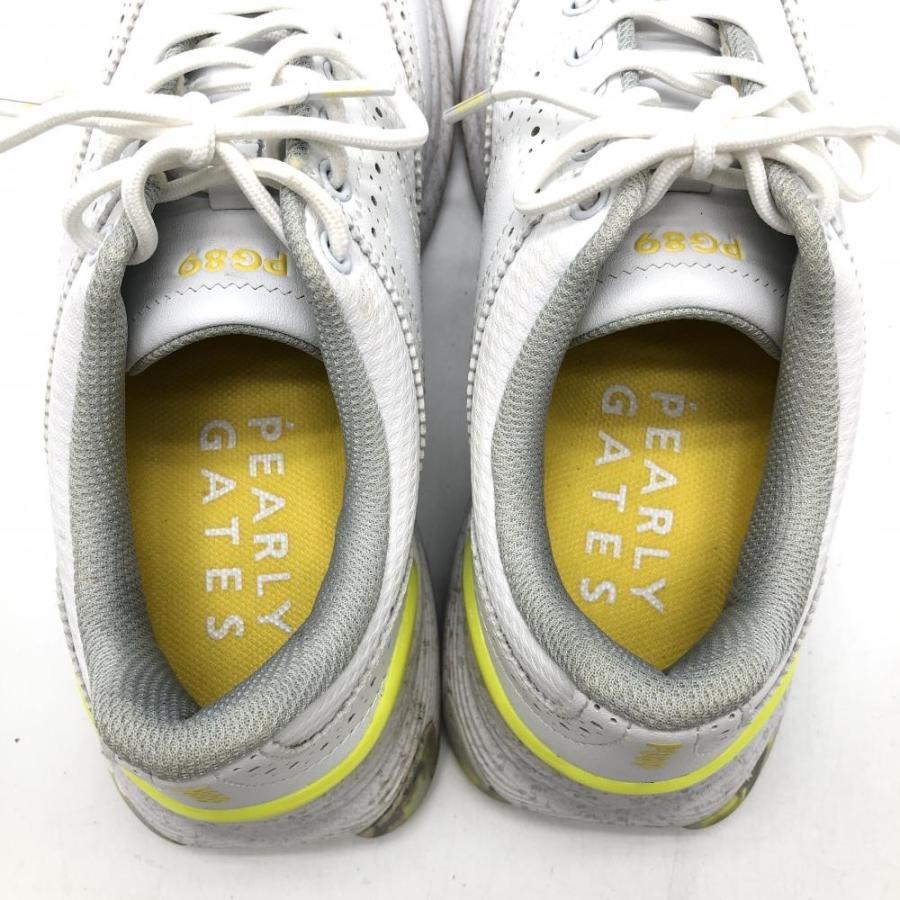 パーリーゲイツ ゴルフシューズ 白×イエロー 053-3292752 スパイクレス