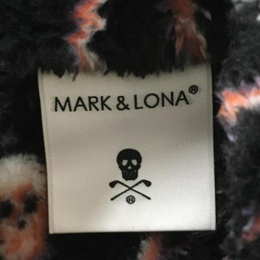 新品】マークアンドロナ ボアブルゾン 黒×レッド ロゴ・スカル総柄 一