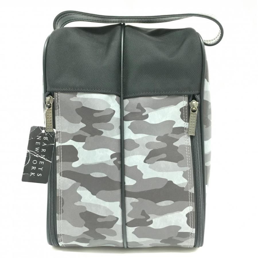 新品】バーニーズニューヨーク シューズケース グレー×黒 迷彩