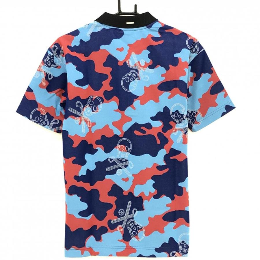 MARK&LONA（マークアンドロナ） 半袖ポロシャツ ブルー×レッド メンズ