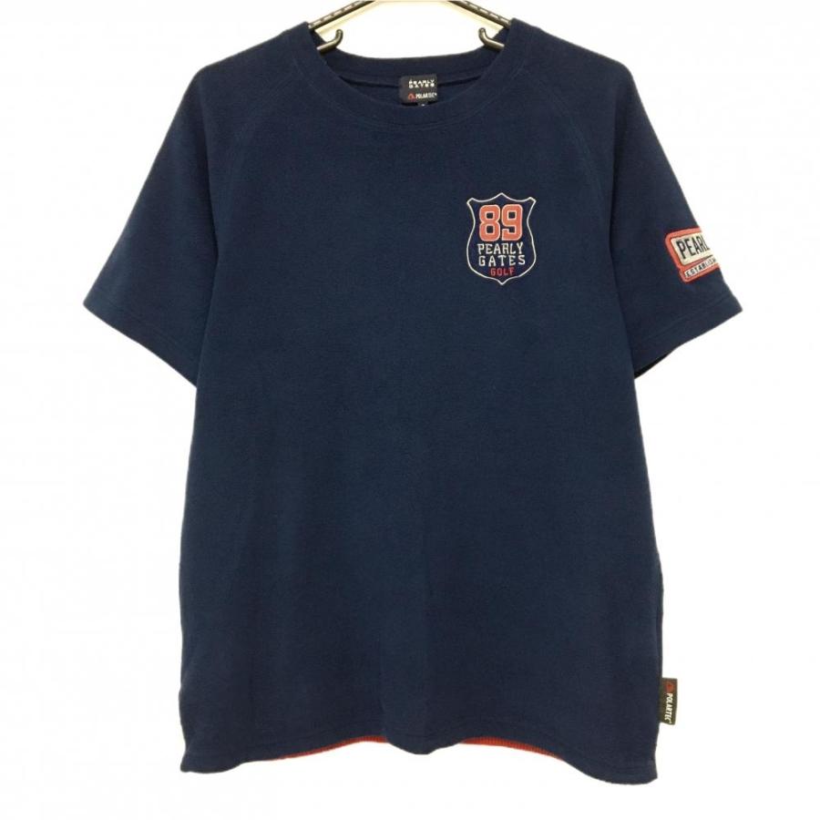 パーリーゲイツ 半袖フリース ネイビー ワッペン POLARTEC メンズ 5(L