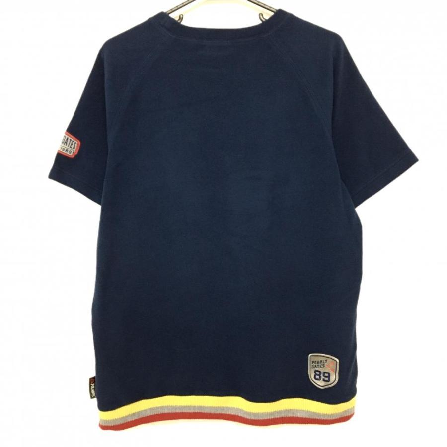 パーリーゲイツ 半袖フリース ネイビー ワッペン POLARTEC メンズ 5(L