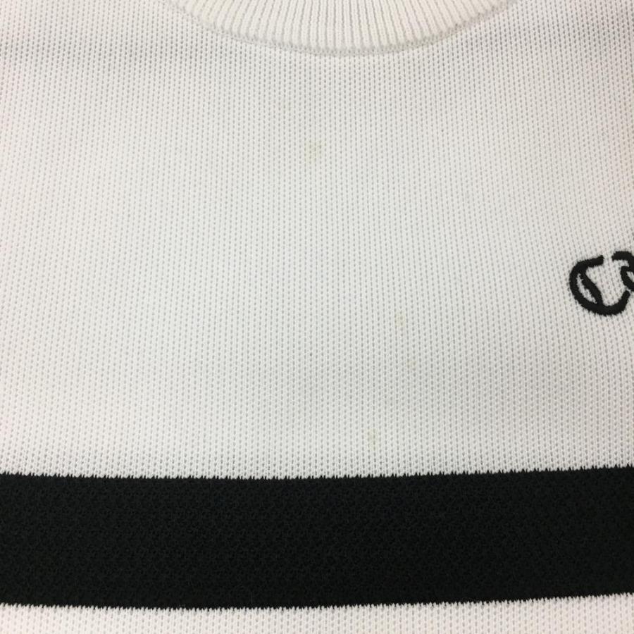 キャロウェイ レッドレーベル セーター 白×ネイビー 胸・袖ライン 二ッ