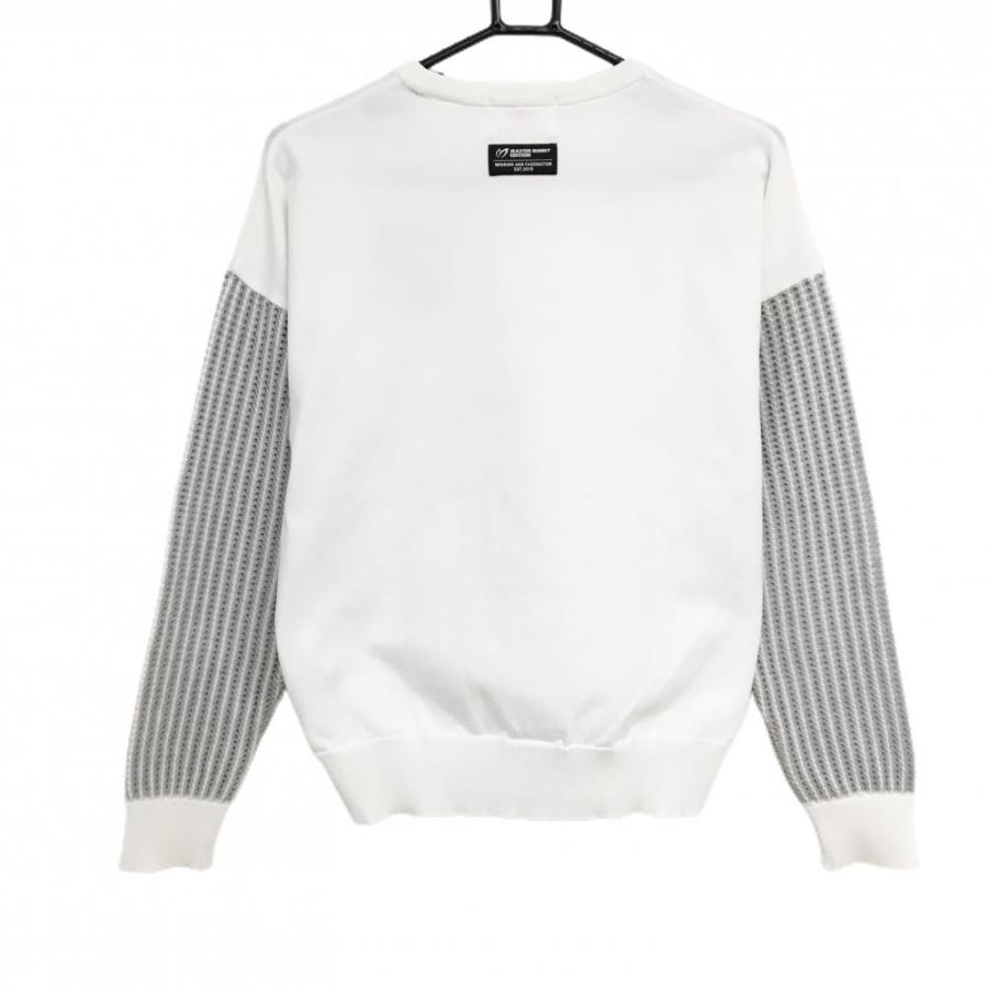 マスターバニー セーター 白×グレー 袖透かし編み ニット レディース 1