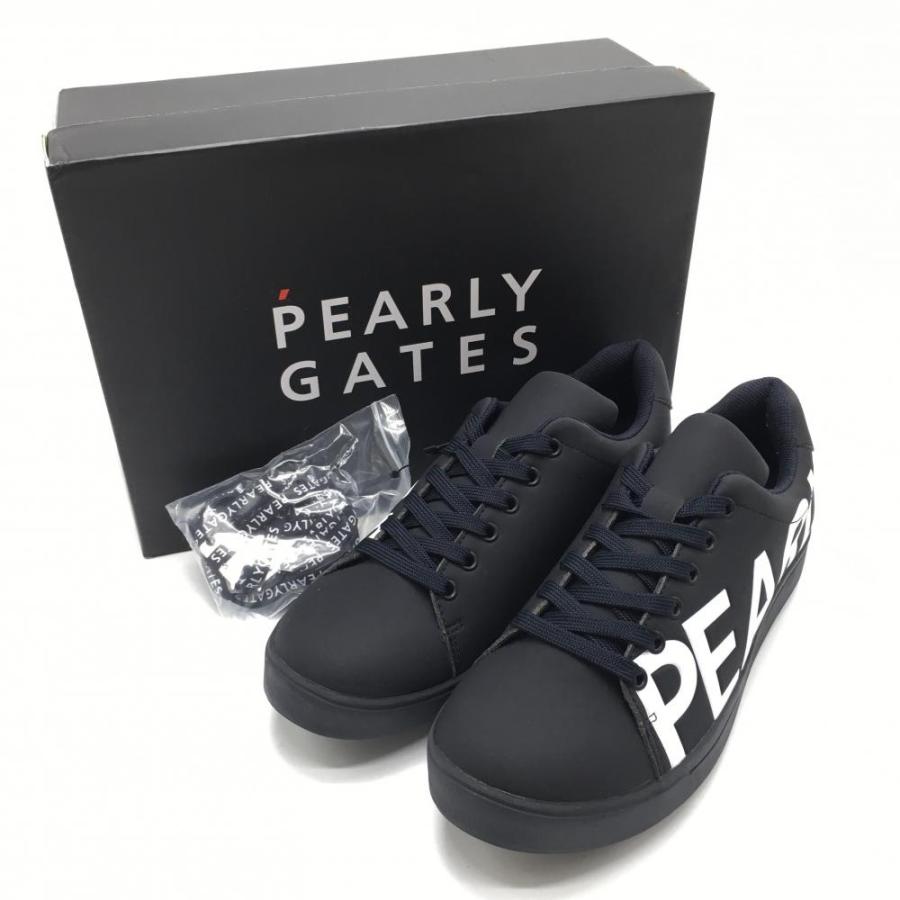 PEARLY GATES（パーリーゲイツ） ゴルフシューズ ネイビー×白 ロゴ 053