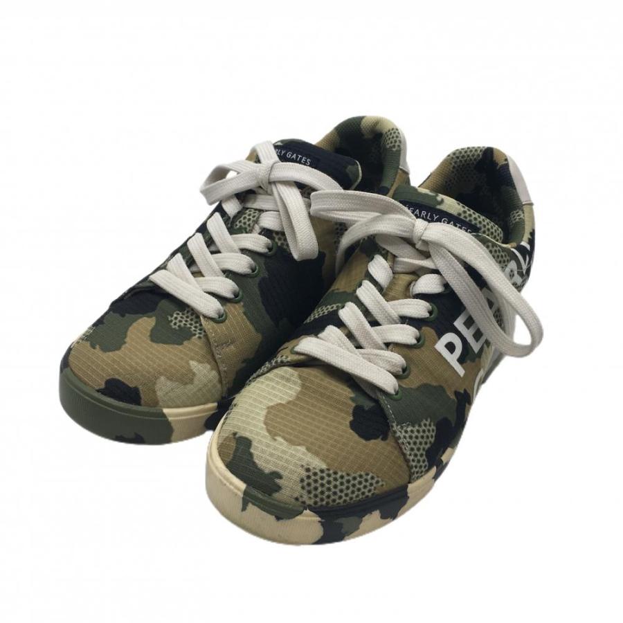 23cm パーリーゲイツ CAMO×ロゴ スパイク ゴルフシューズ Amazon