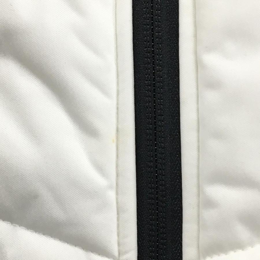 超美品】ハチヤーズ 2WAY中綿ジャケット 白×黒 ラバーロゴ フード着脱