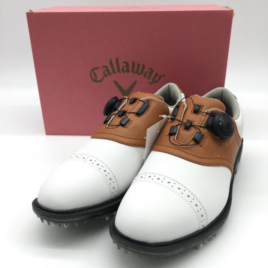 Callaway（キャロウェイ） ゴルフシューズ 白×ブラウン 3815122