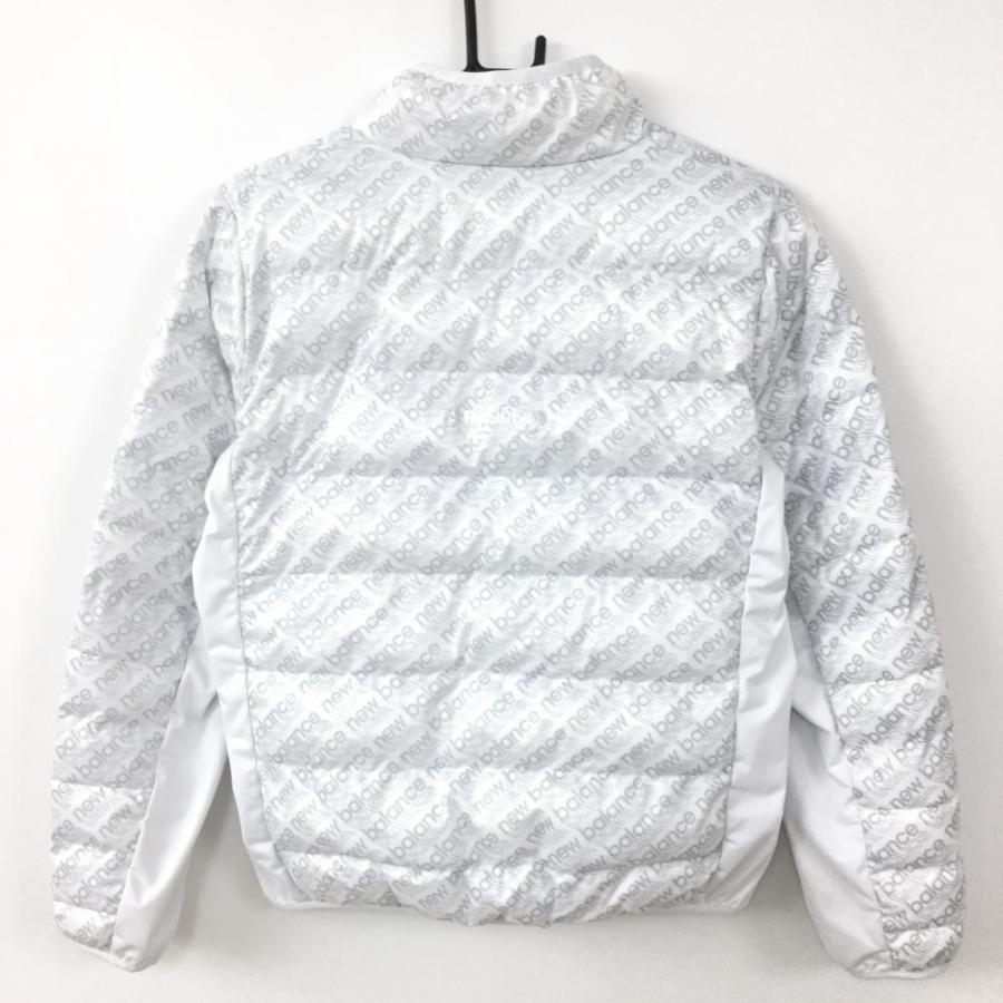 New Balance（ニューバランス） 中綿ジャケット 白×グレー ロゴ総柄