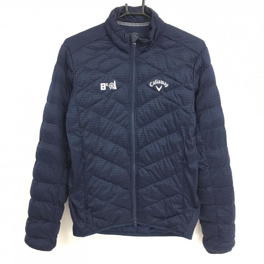 超美品】キャロウェイ 中綿ジャケット ネイビー×黒 総柄 ダブルジップ