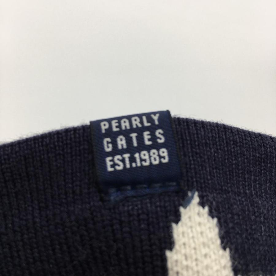 美品】パーリーゲイツ レッグウォーマー 黒×白 星柄 裏起毛 レディース