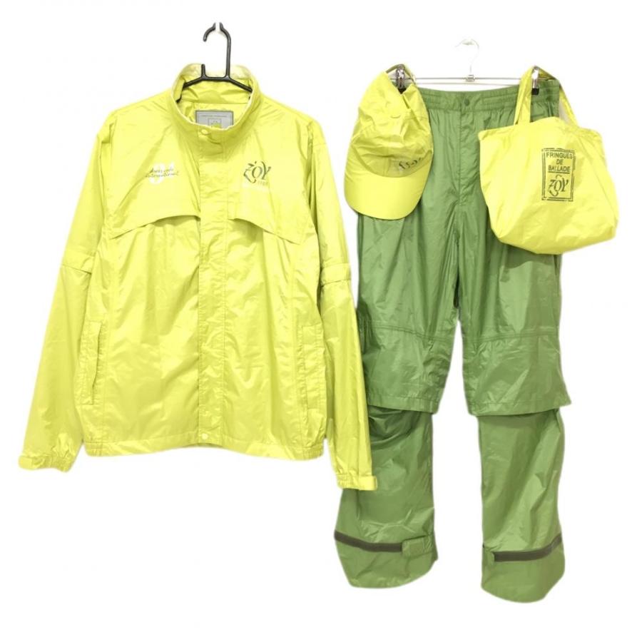 ZOY（ゾーイ） レイン上下セット×キャップ イエロー×グリーン 2WAY