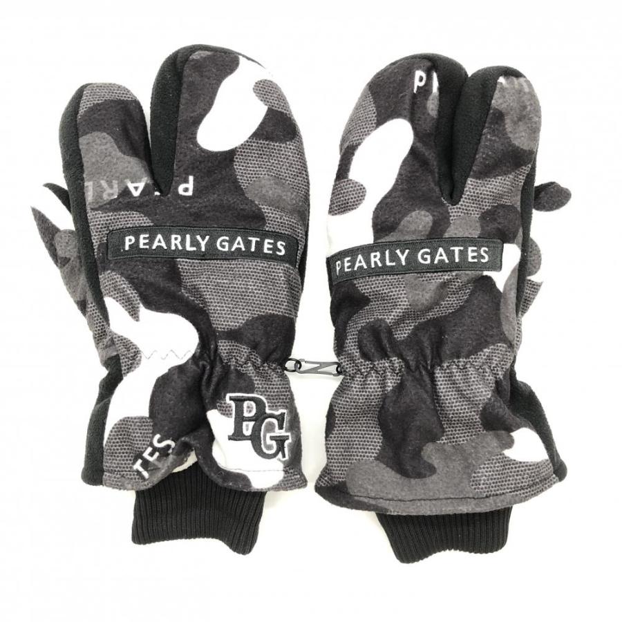 PEARLY GATES（パーリーゲイツ） 手袋 ミトングローブ 黒×白 迷彩