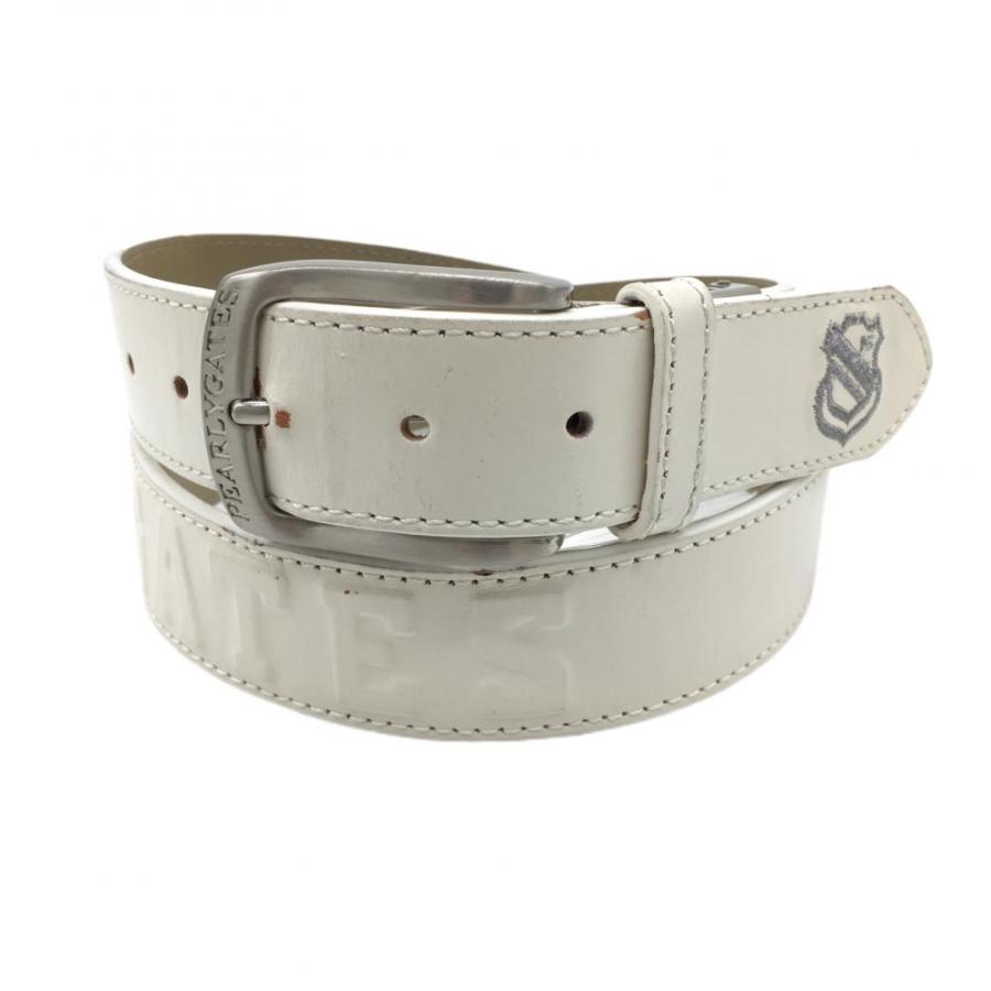 PEARLY GATES（パーリーゲイツ） ベルト 白 ロゴエンボス加工 メンズ