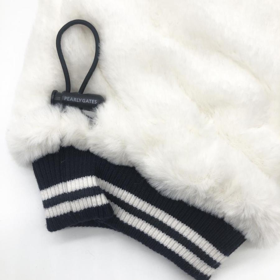 PEARLY GATES（パーリーゲイツ） レッグウォーマー 白 ファー リブ