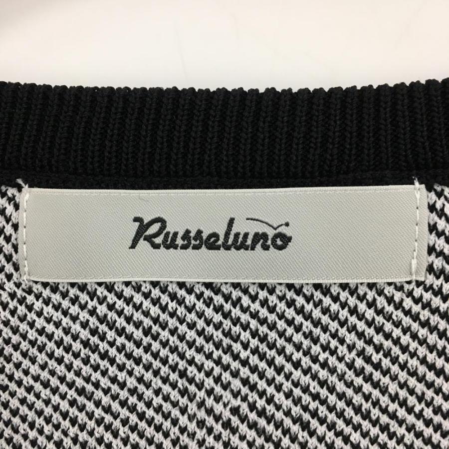 Russeluno（ラッセルノ） カーディガン 黒×白 星柄 ニット レディース