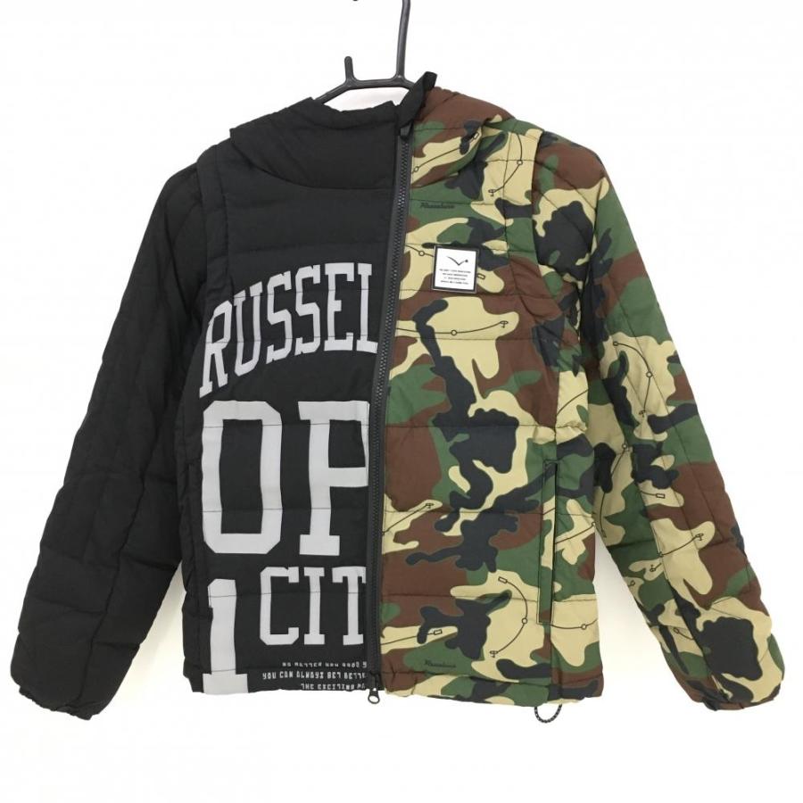Russeluno（ラッセルノ） 2WAYダウンジャケット カーキ×黒 カモフラ