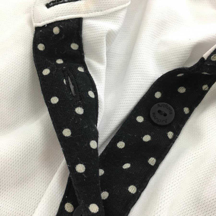 archivio（アルチビオ） 半袖ポロシャツ 白×黒 前立てドット