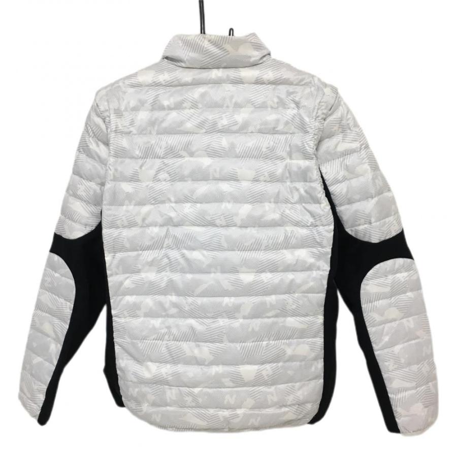ニューバランスゴルフ 2WAYダウンジャケット 白×ライトグレー 総柄 袖