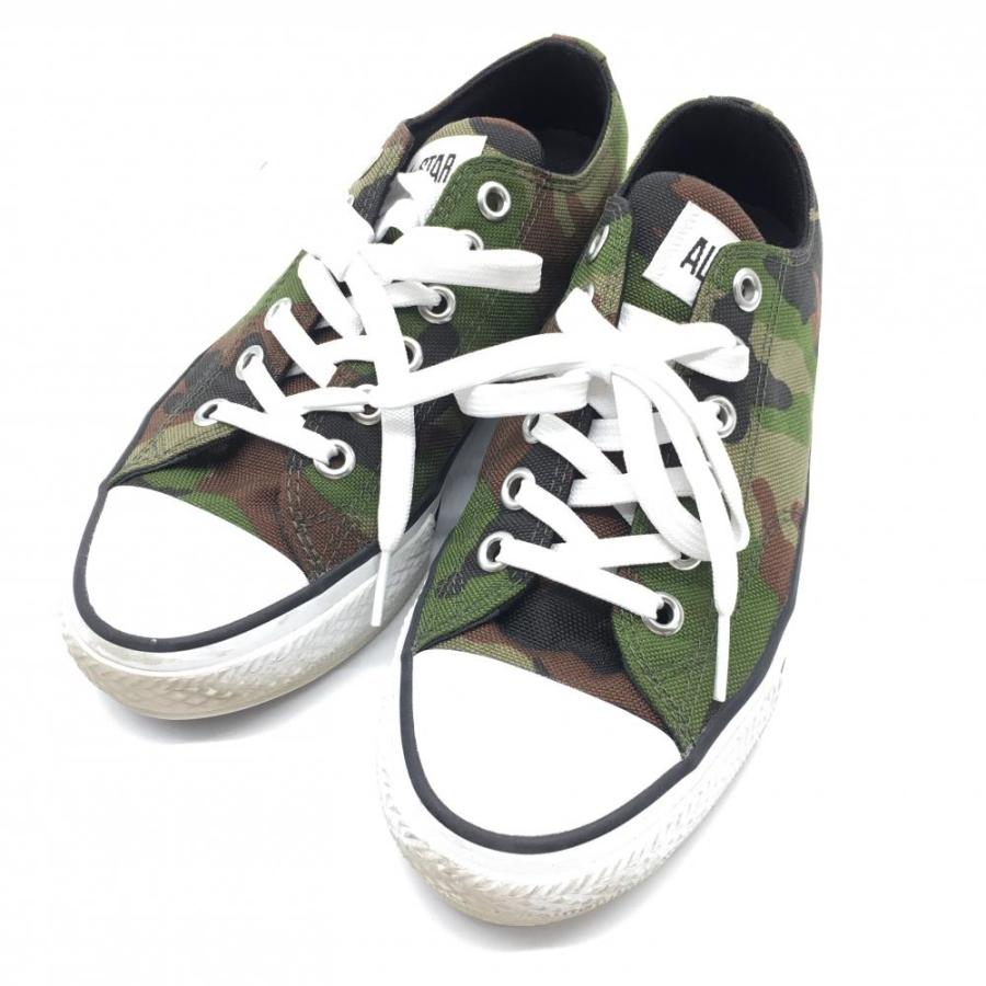 美品】コンバース ゴルフシューズ グリーン×黒 迷彩 カモフラ スパイク