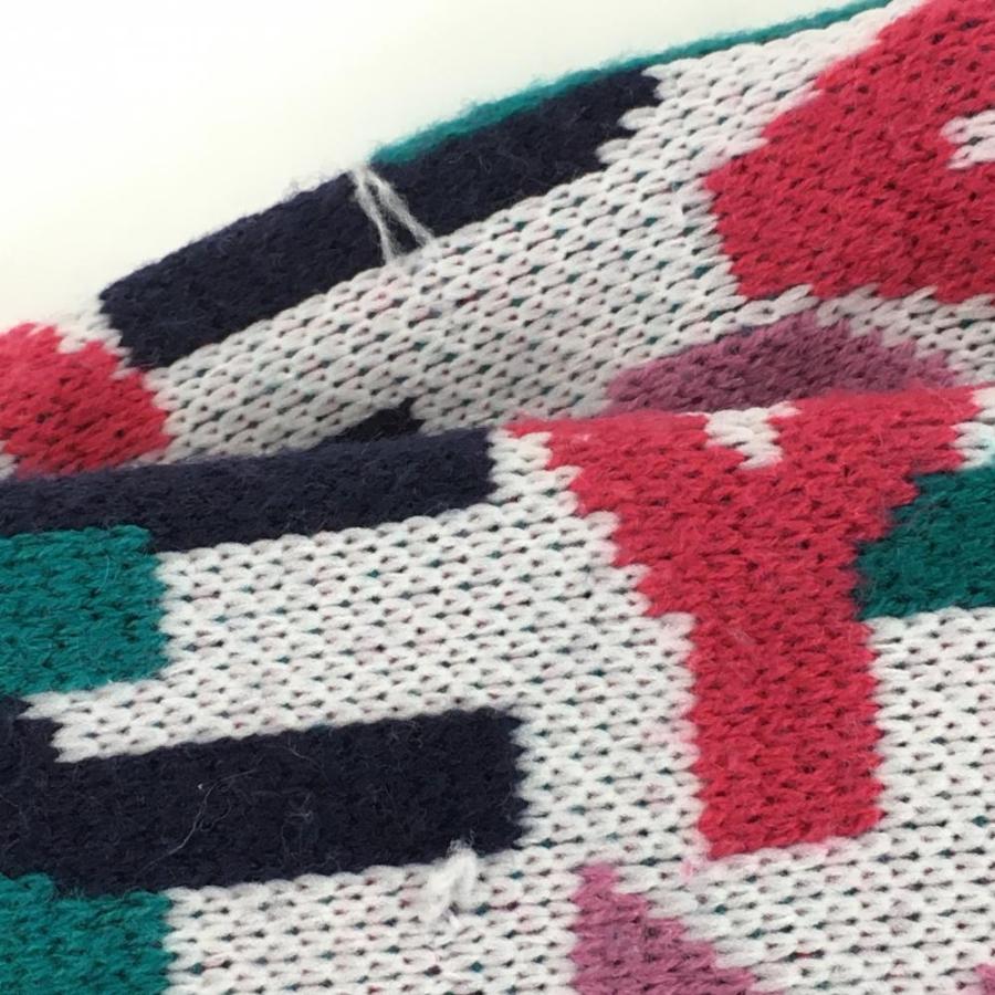 Jack Bunny!!（ジャックバニー） セーター 白×マルチ ロゴ総柄 ニット