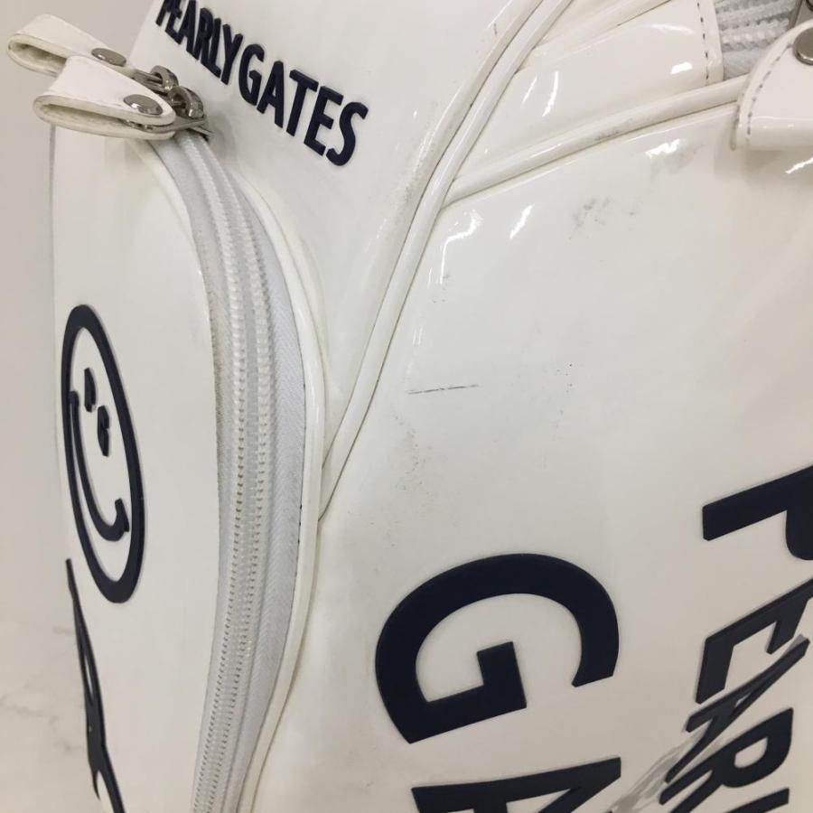 美品】パーリーゲイツ キャディバッグ 白×ネイビー PGニコちゃん