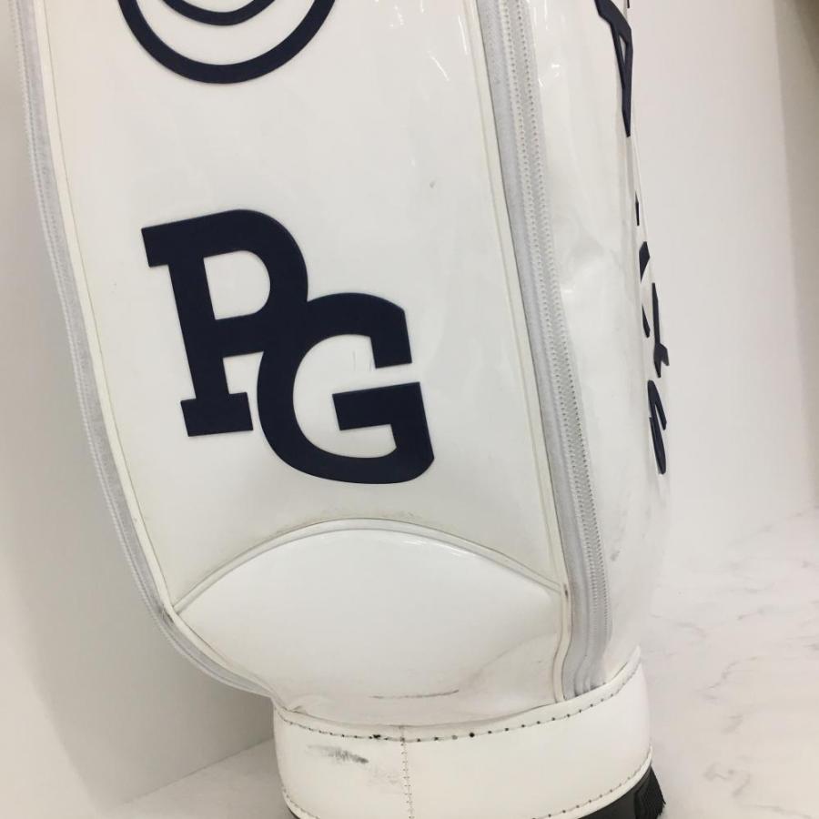 美品】パーリーゲイツ キャディバッグ 白×ネイビー PGニコちゃん