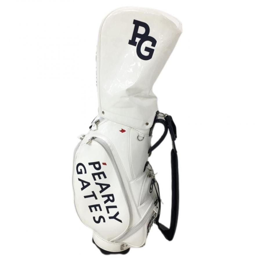 美品】パーリーゲイツ キャディバッグ 白×ネイビー PGニコちゃん