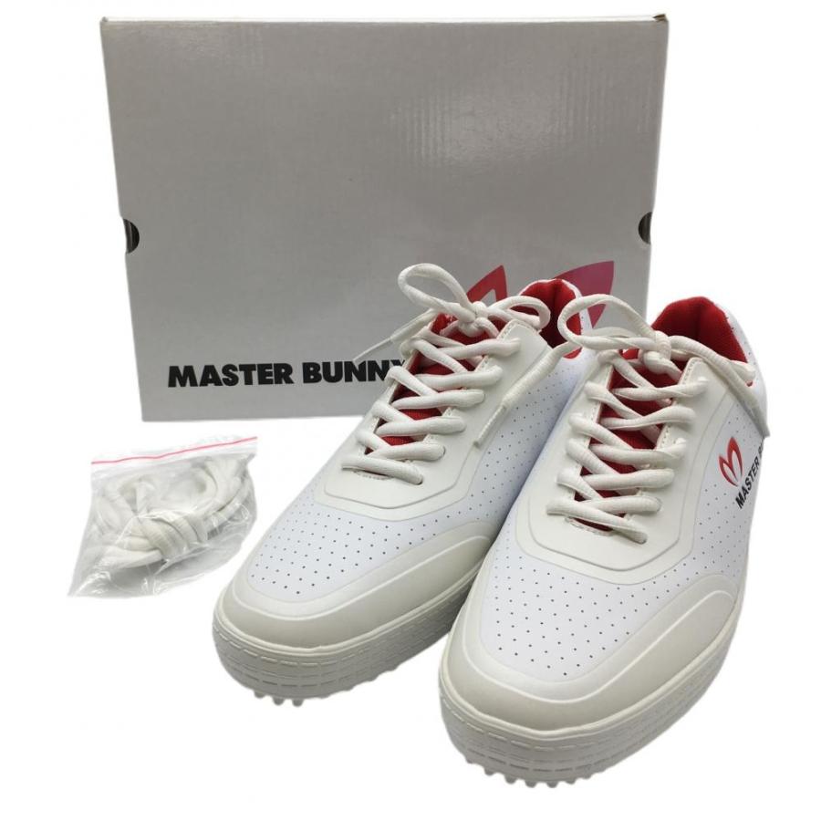新品】マスターバニー ゴルフシューズ 白×レッド 158-9992202 スパイク