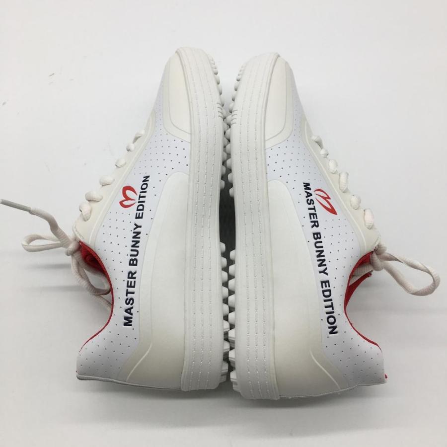 新品】マスターバニー ゴルフシューズ 白×レッド 158-9992202 スパイク