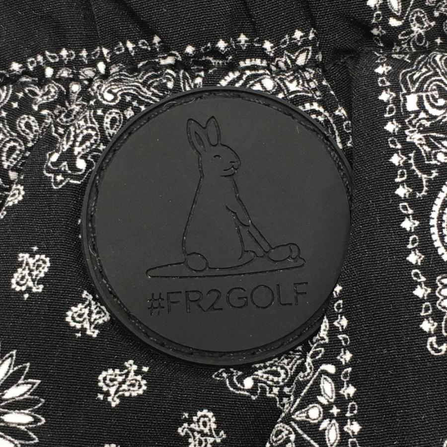 新品】エフアールツー 中綿レッグウォーマー 黒×白 総柄 ペイズリー 裏