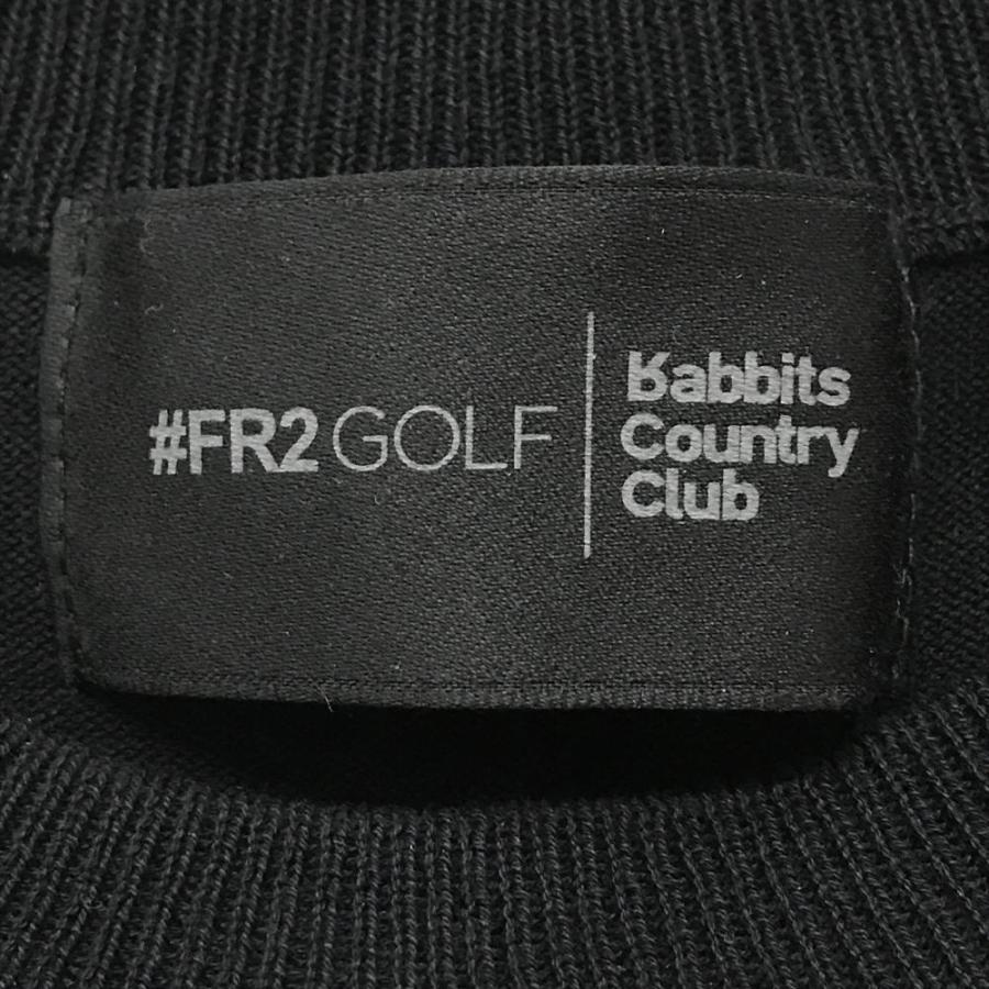 美品】エフアールツー セーター 黒 袖シリコンロゴ コットン ニット