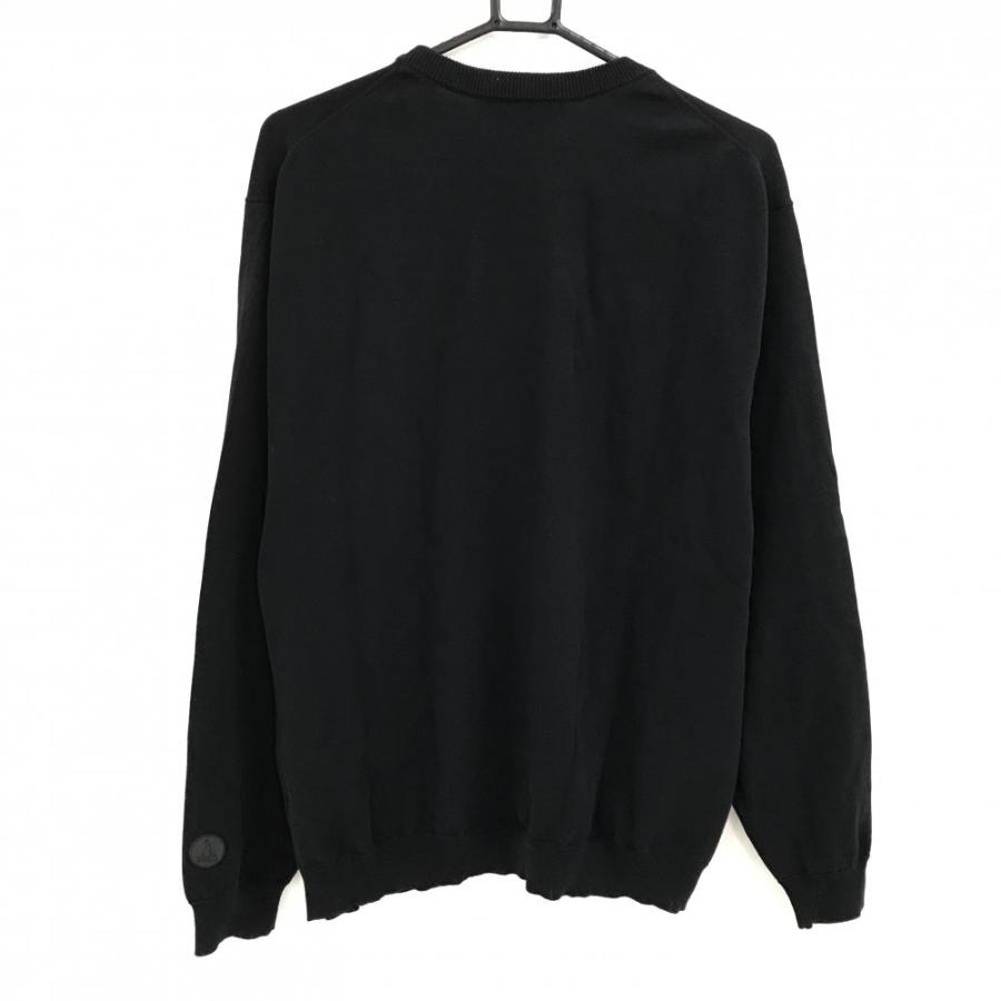 美品】エフアールツー セーター 黒 袖シリコンロゴ コットン ニット