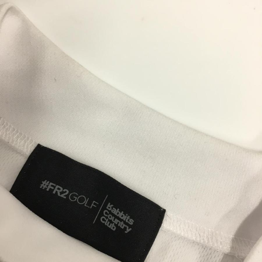 エフアールツーゴルフ 長袖ハイネックシャツ 白×黒 バックプリント