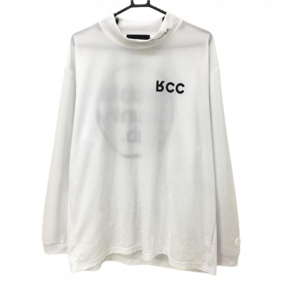 エフアールツーゴルフ 長袖ハイネックシャツ 白×黒 バックプリント