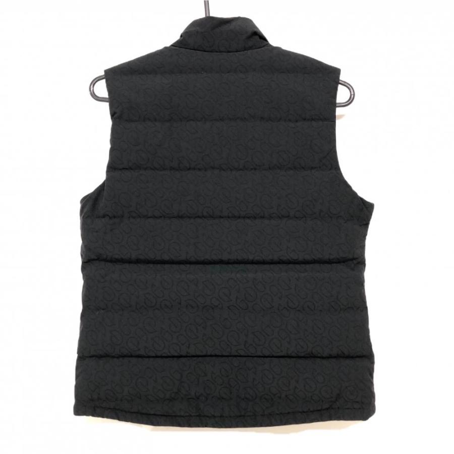 DESCENTE GOLF 【美品】デサントゴルフ ダウンベスト 黒 総柄地模様