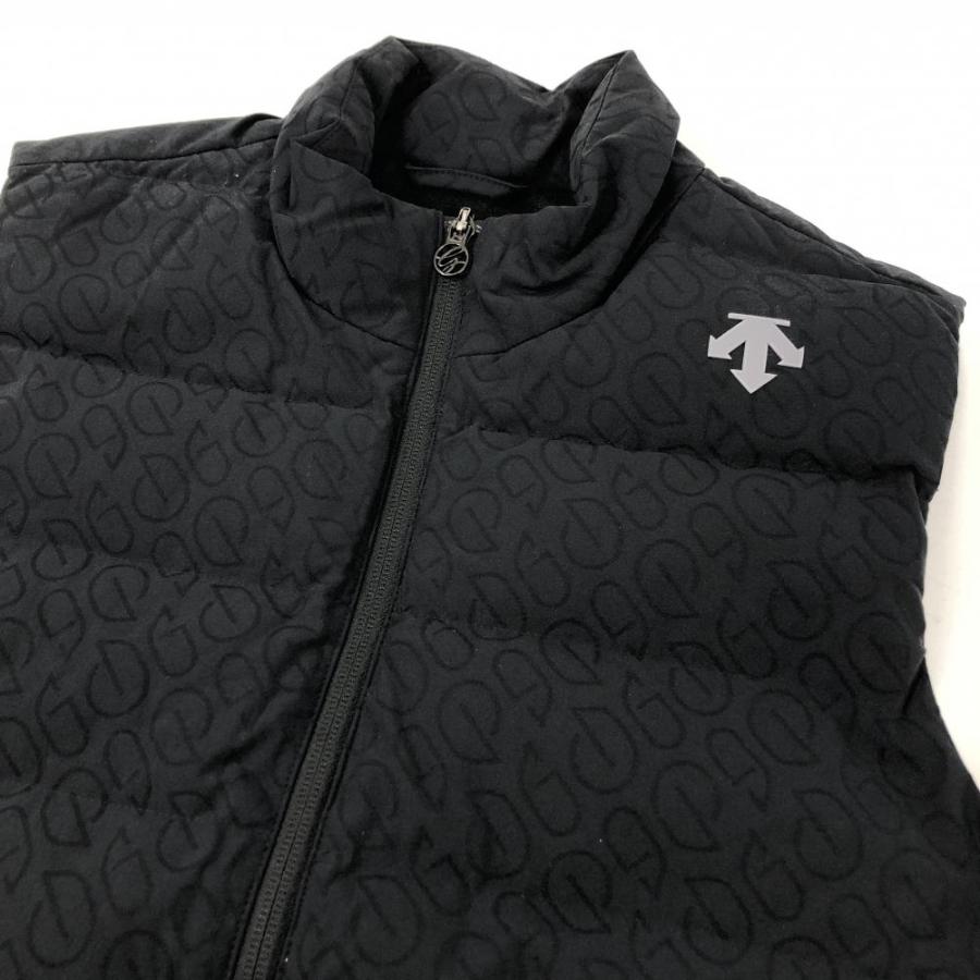 DESCENTE GOLF 【美品】デサントゴルフ ダウンベスト 黒 総柄地模様